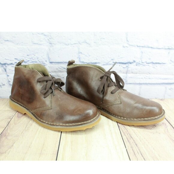 LL Bean Stonington Brown Leather Lace Up Chukka Ankle Desert Boots Size 7.5 M - Picture 3 of 9